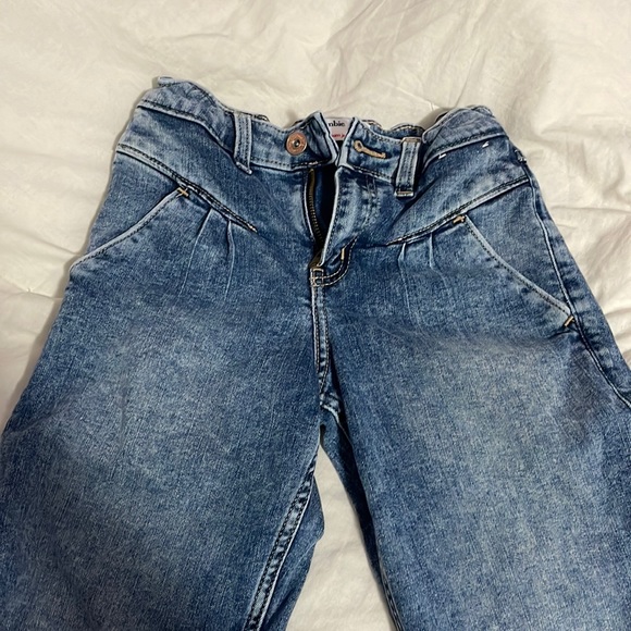 Abercrombie kids high-rise mini mom jeans. Dark blue - Picture 1 of 5